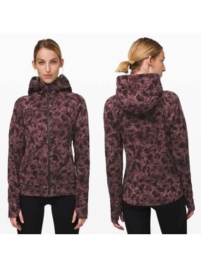 Lululemon Athletica Scuba Hoodie Cotton Fleece Mini Dusk Floral Antique Bark Siz